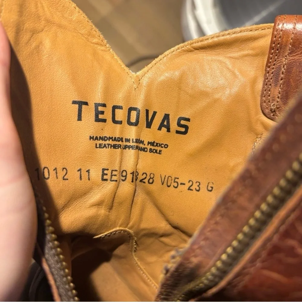 Tecovas Men's The Dean Scotch Brown Goat Leather Side-Zip Western Boots 11 EE - Picture 9 of 15